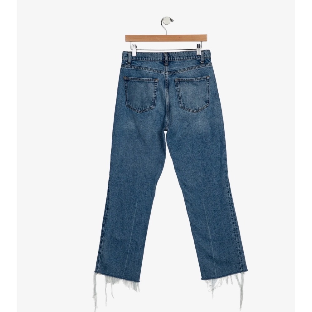 REFORMATION High Rise Wide Leg Jeans Light Wash Raw Hem Womens 28 - Picture 6 of 16